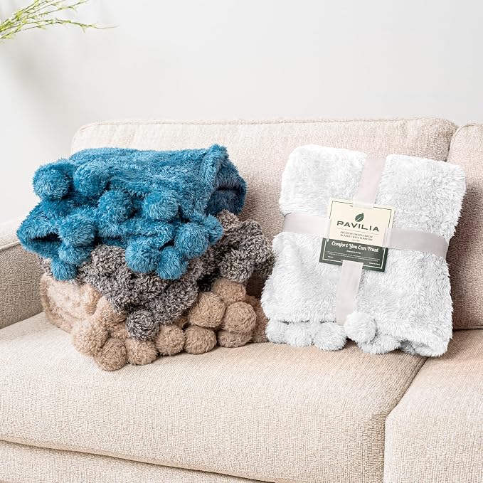 Pavilia Sherpa Throw Blanket - Image 6