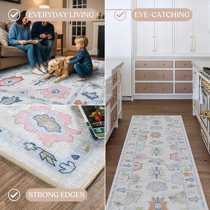Fame Living Cream Oushak Rug, Area Rugs - Image 4