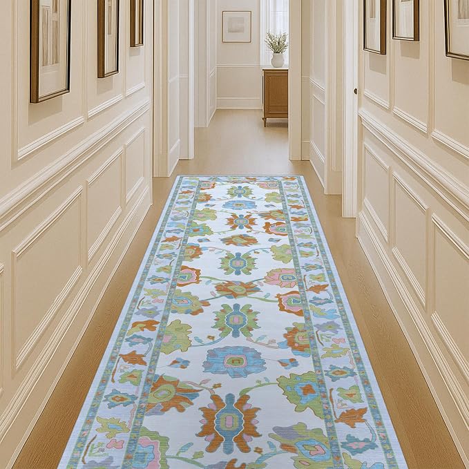Fame Living Colorful Oushak Runner Rug, Modern Runners, Runner by FameLiving%7COushakRugs