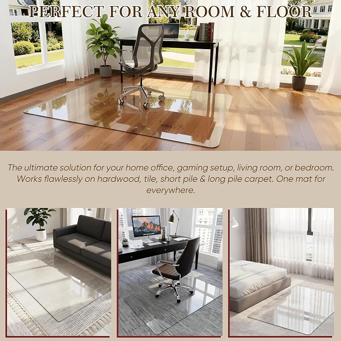 28"x48" Tempered Glass Office Chair Mat - Image 7