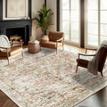 Washable Area Rug 9'x12' Retro Boho Design Non-Shedding Easy Care Ideal by CHAMPLANT