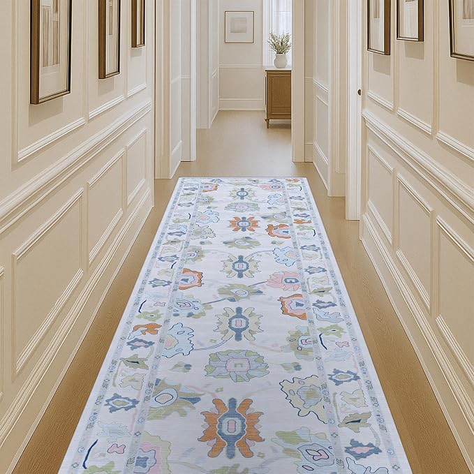 Fame Living Cream Oushak Runner Rug, Modern Runners, Long Runner Rugs by FameLiving%7COushakRugs