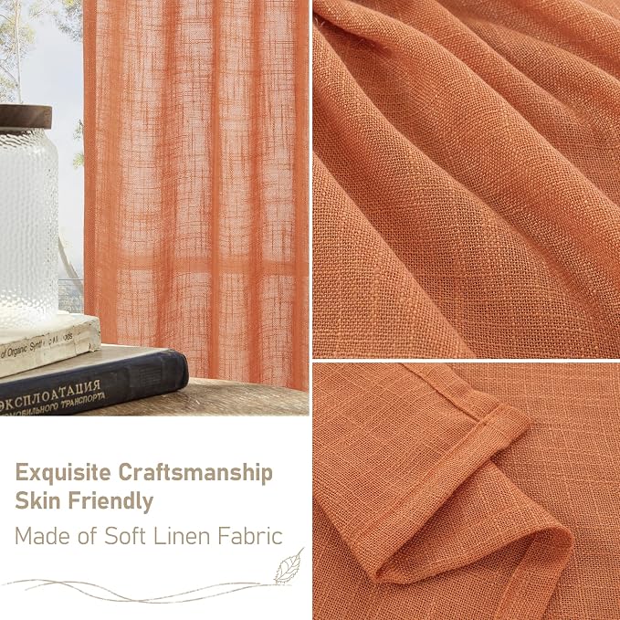 LAMIT 102 Inches Long Linen Curtains - Image 6
