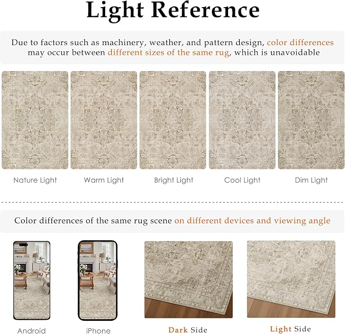 Brown 2x3 Area Rug Washable Vintage Small Carpet - Image 6