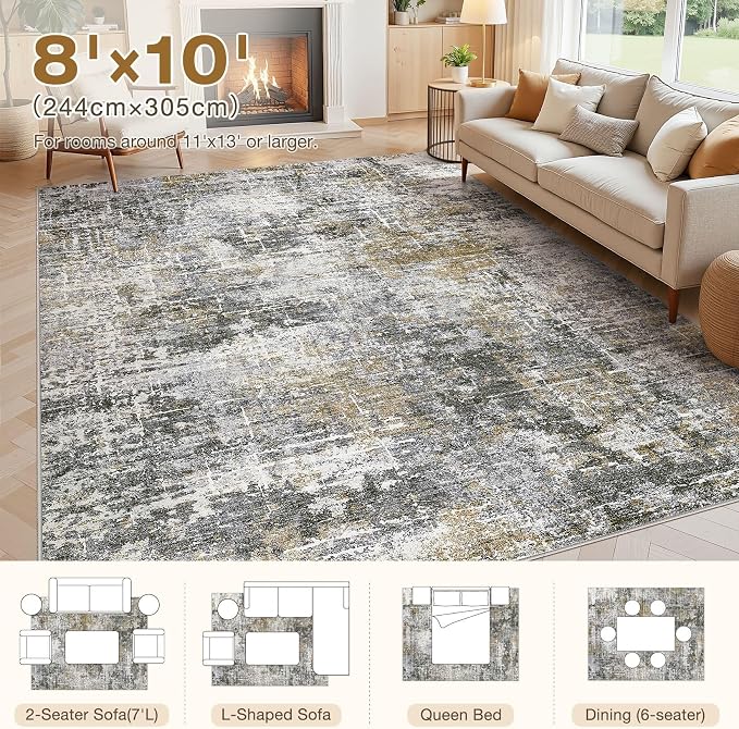 Abstract Living Room Rug 8x10 - Image 2
