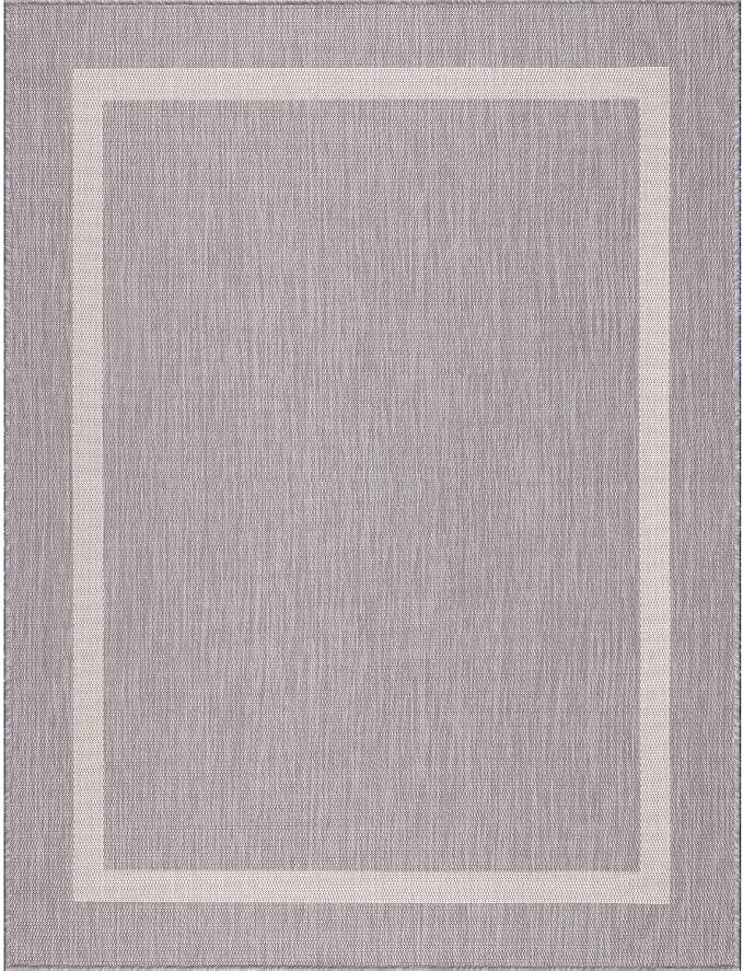 Bordered Outdoor Rug 8x10 Washable Outside Carpet - Image 3