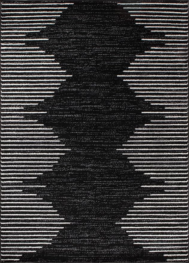 Rugshop Bohemian Stripe Stain Resistant High Traffic Living Room Kitchen - Image 2