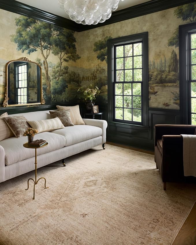 Loloi Chris Loves Julia Palma Collection PLM-06 Natural/Smoke 2'-7" x 7'-6" by Loloi