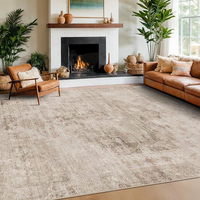 Neutral Farmhouse Area Rug for Bedroom - Image 7