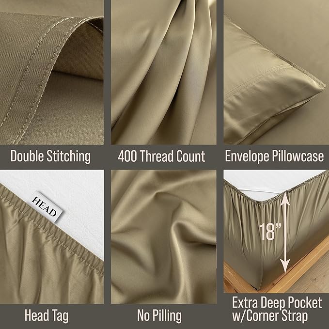 Bella Coterie Luxury Bamboo Viscose Twin Size Sheet Set | 100% Organically - Image 3