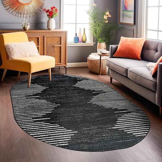 Rugshop Bohemian Stripe Stain Resistant High Traffic Living Room Kitchen - Image 9