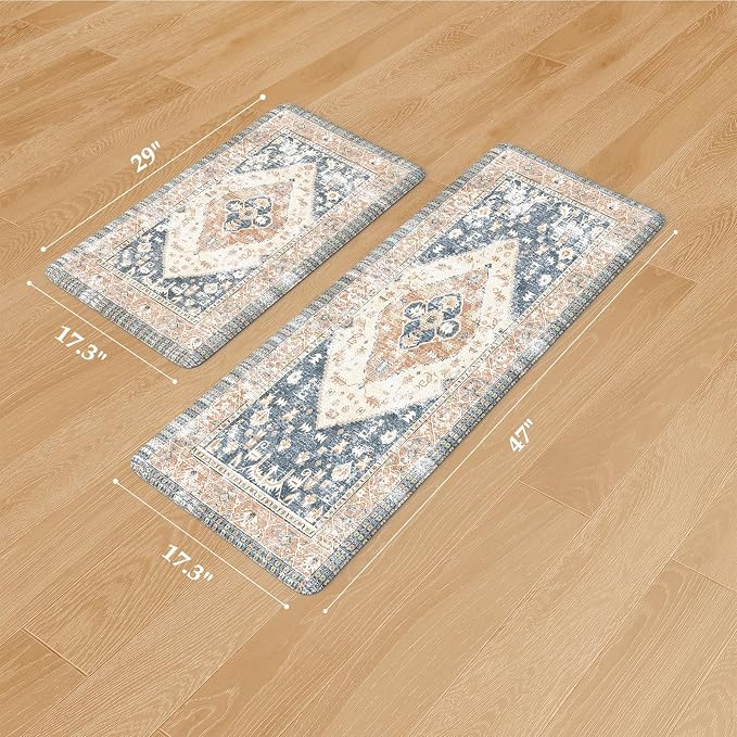 KIMODE Kitchen Rugs and Mats 2PCS Cushioned Anti Fatigue Kitchen Mat Non-Skid - Image 3