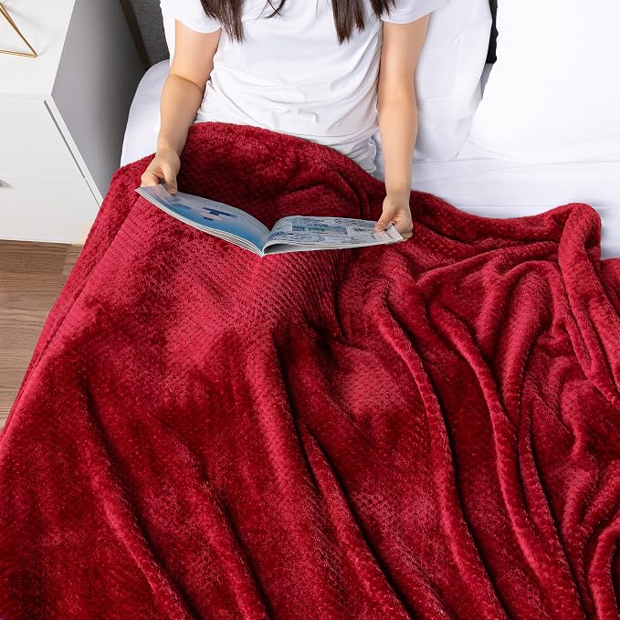 PAVILIA Maroon Red Throw Blanket - Image 6