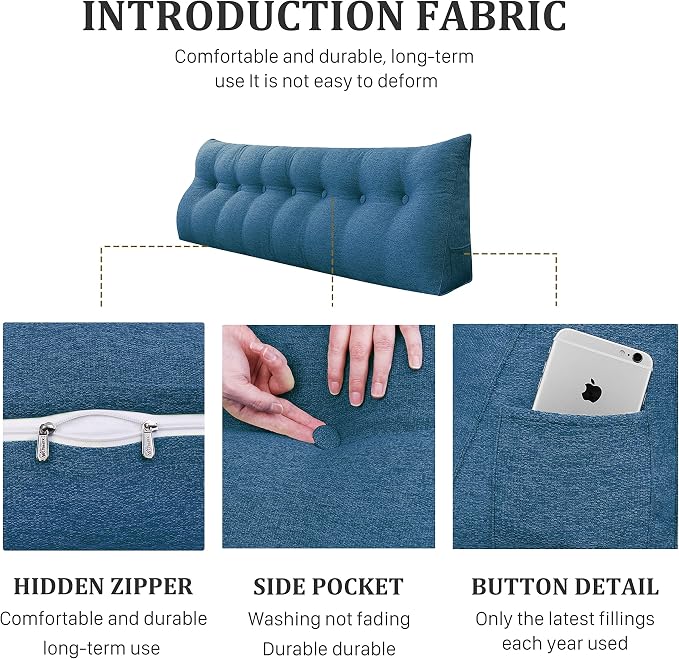 Wedge Headboard Pillow Dorm Room Reading Pillow Back Support - Image 7