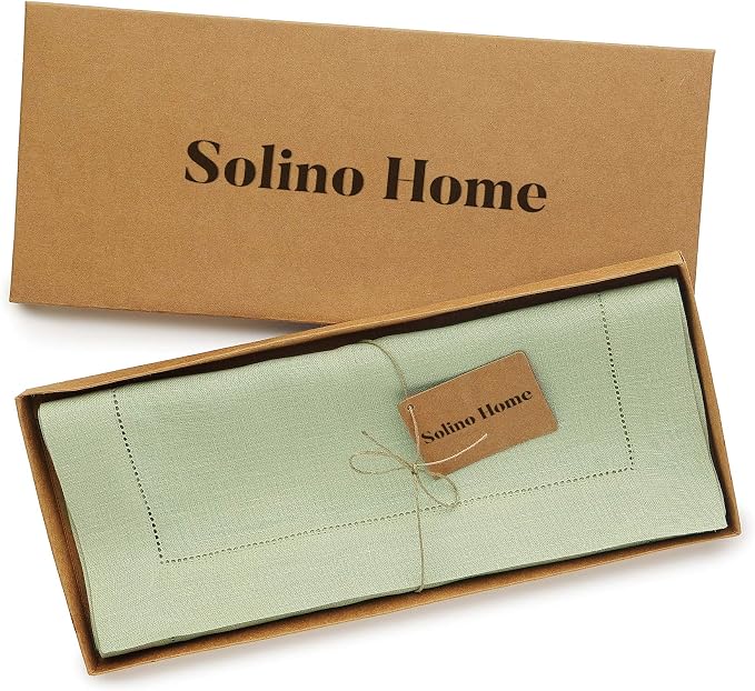 Solino Home Linen Sage Green Table Runner 72 Inches Long - Image 5