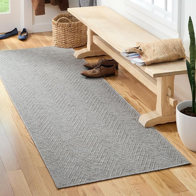 TOWN & COUNTRY BASICS Pax Herringbone Textured Solid Everwash® Washable Runner - Image 2