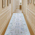 Fame Living Cream Blue Oushak Runner Rug, Modern Runners, Long Runner Rugs by FameLiving%7COushakRugs