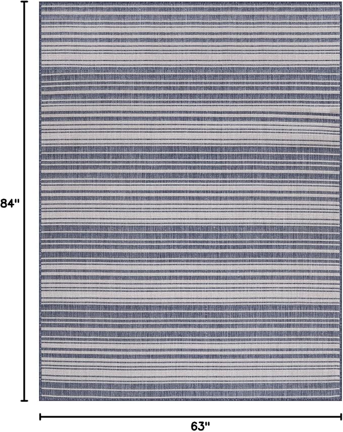Stripe Outdoor Rug 5x7 Washable Outside Carpet - Image 2
