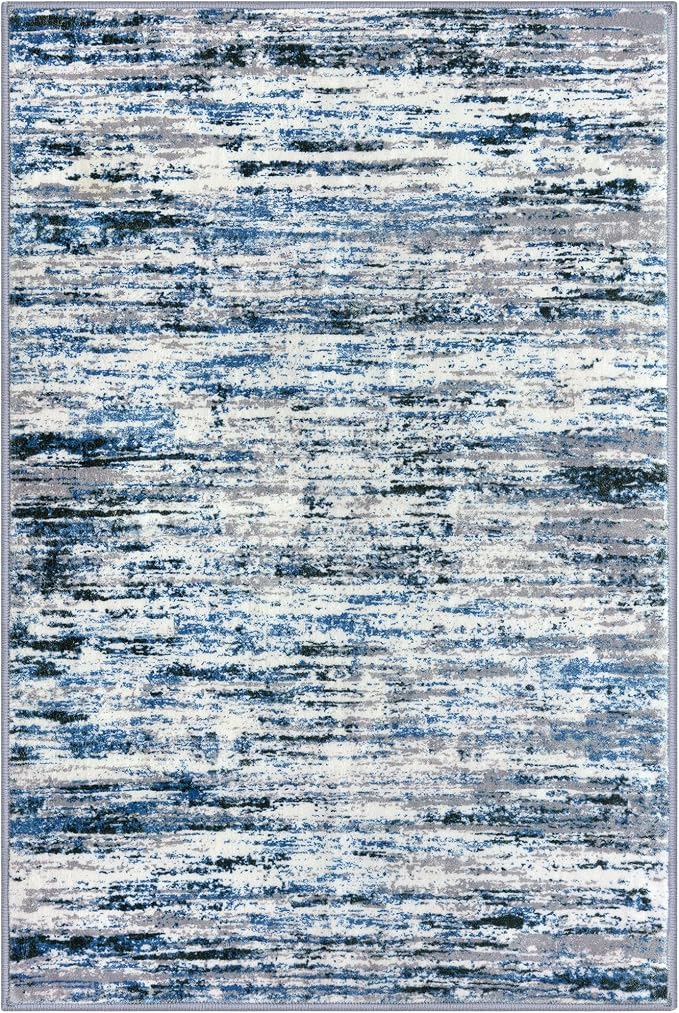 Modern Abstract 9x12 Large Machine Washable Living Room Rug Non-Slip Soft - Image 9