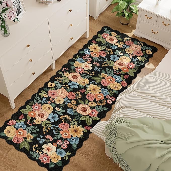 DUKINO 2.6x8 Runner Rug for Hallway, Washable Kitchen Rug by DUKINO