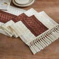 ZeeMart Macrame Style Bicolor Stitching Table Runner, 14 x 60 Inch by ZEEMARTONLINE