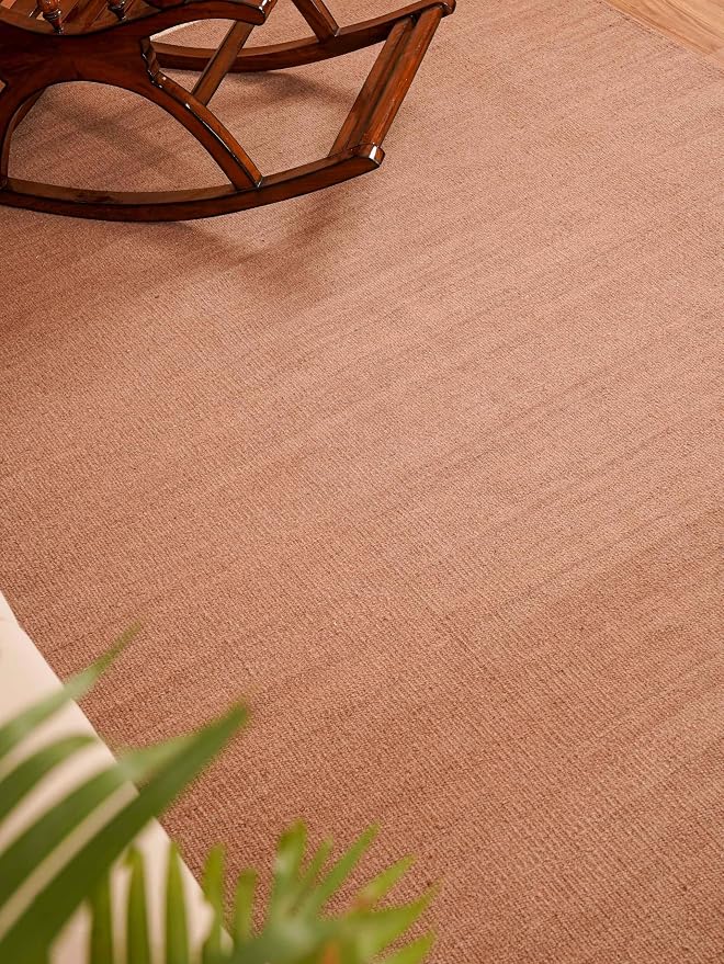 Rugsotic Carpets Hand Woven Flat Weave Kilim Wool 4'x6' Area Rug Solid Light - Image 6