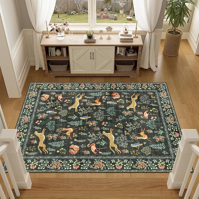 DUKINO 4x6 Rug, Washable Animal Area Rug - Image 3