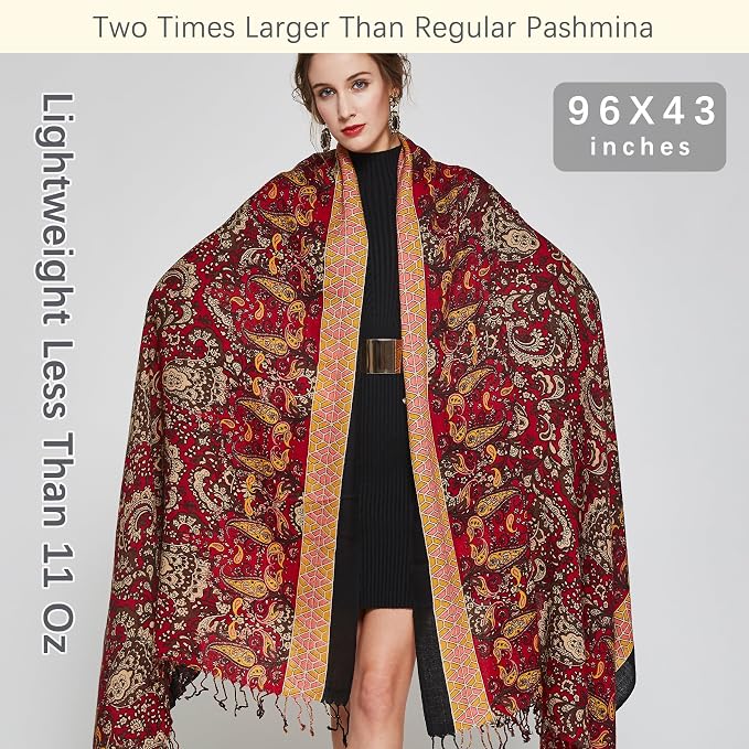 DANA XU 100% Merino Wool Pashmina Shawl - Image 6