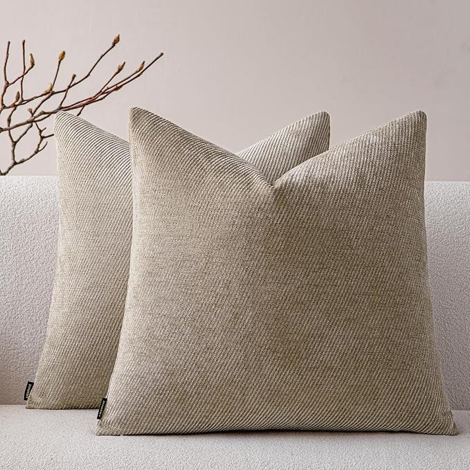 a moment Pack of 2 Decorative Chenille Throw Pillow Covers by amoment