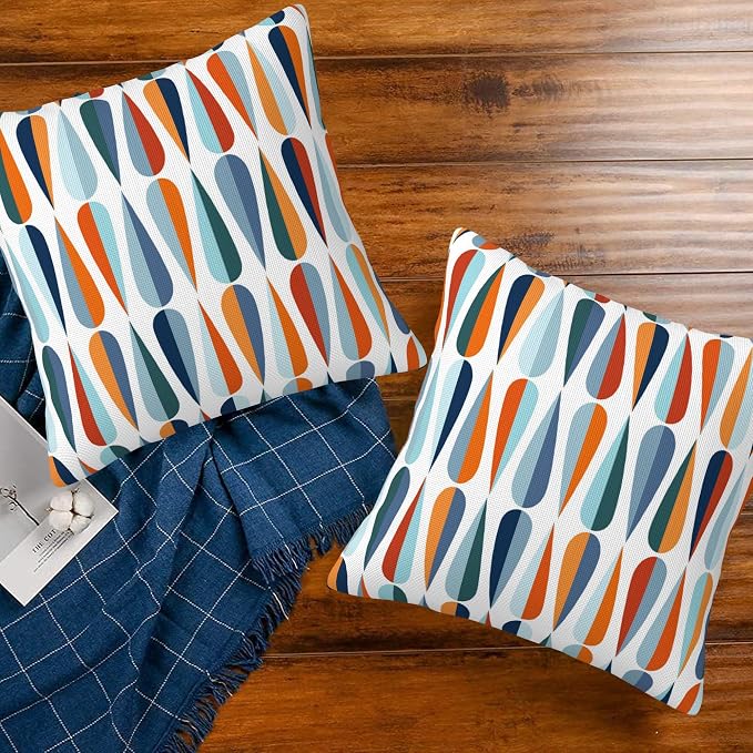 Mid-Century Drop Shapes Throw Pillow Cover Case Modern Retro Style Throw - Image 7