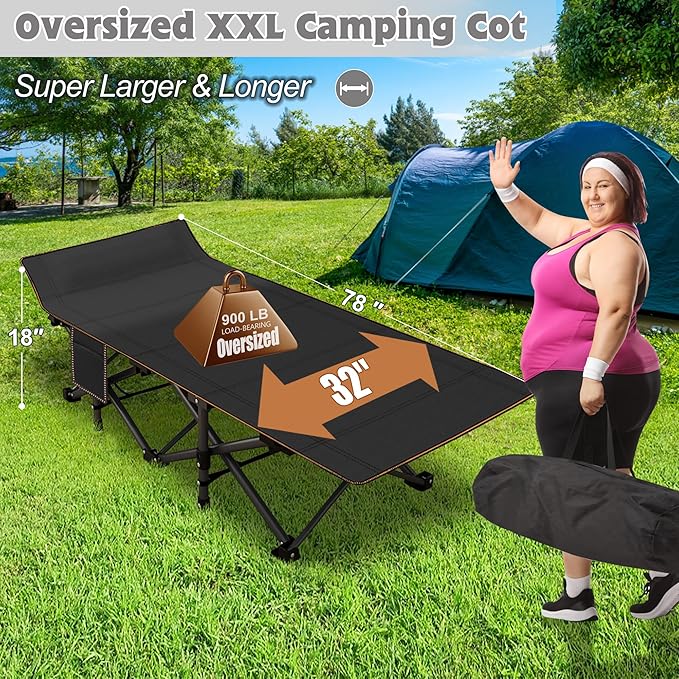 ABORON XXL Camping Cot for Adults 900LBS - Image 3
