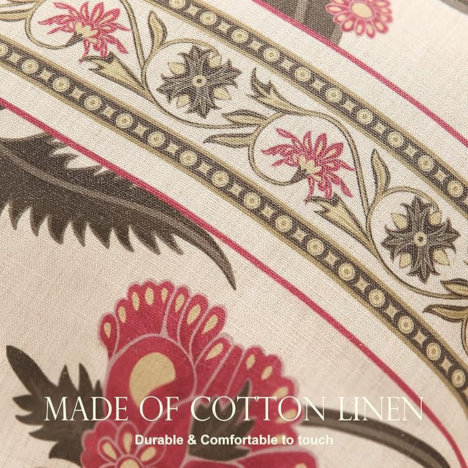 patdrea Designer Throw Pillow Covers 12"x20", Vintage Red Flying Bird Pattern - Image 4