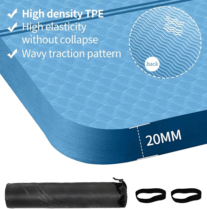 nuveti Large Exercise Mat - 15mm/20mm/30mm Thick Yoga Mat | Workout Mat - Image 2