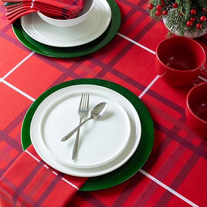 Benson Mills Heavyweight Yarn Dyed Engineered Woven Fabric Plaid Table Cloth - Image 4