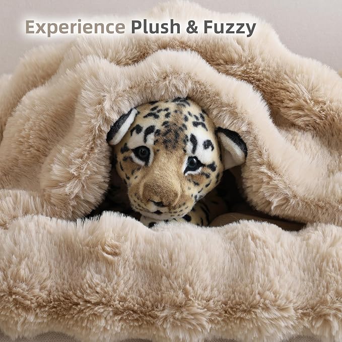 Smoofy Faux Fur Throw Blanket for Couch – Linen Fluffy Cozy Rabbit Fleece - Image 7