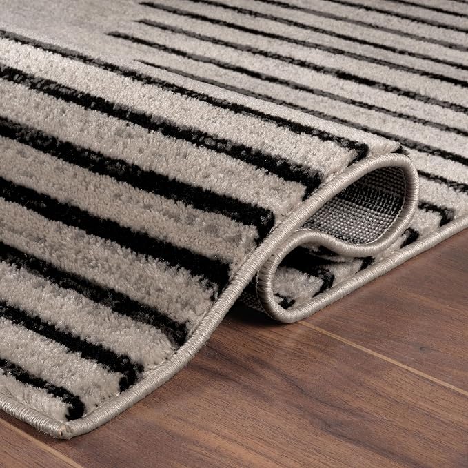 Rugshop Bohemian Stripe Stain Resistant High Traffic Living Room Kitchen - Image 4