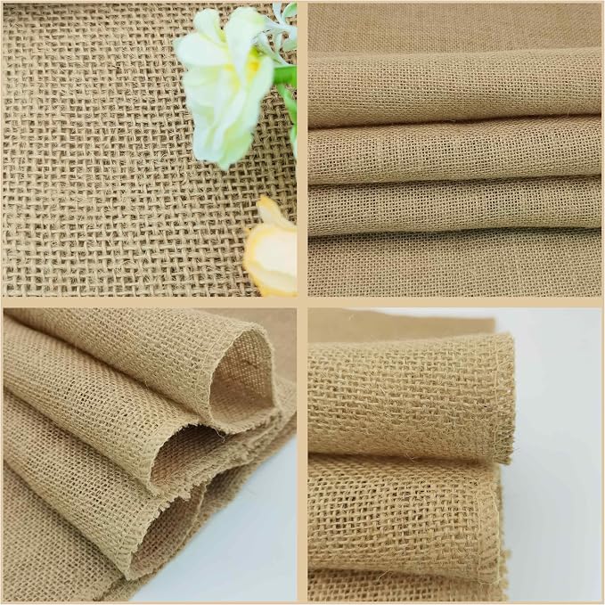2 Pack 12 inch x 10 Yards Burlap Table Runners, Burlap Roll, Natural Rustic - Image 5