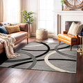 Rugshop Wavy Circles Design Square Rug, Non-Shedding Carpet by Rugshop