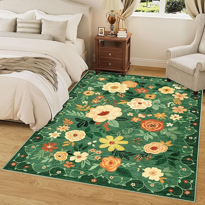 DUKINO 5x7 Area Rug, Floral Rugs - Image 5