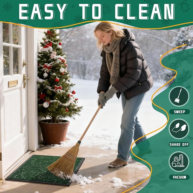 Yimobra Door Mat Outside Entrance 29.5x17, Waterproof Sturdy Outdoor Mats - Image 4