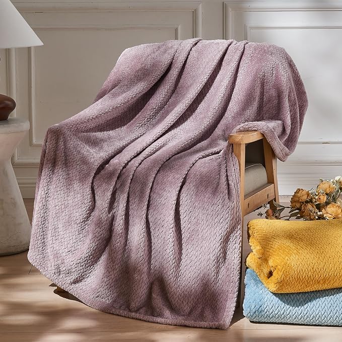 NEWCOSPLAY Super Soft Twin Blanket Light Purple Premium Silky Flannel Fleece - Image 2