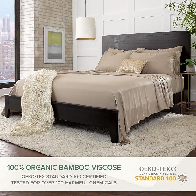 Pure Bamboo Twin XL Sheets, Genuine 100% Organic Viscose Derived from Bamboo - Image 2