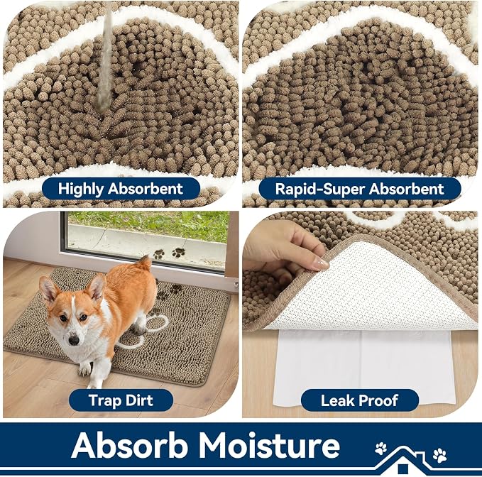 Bcoimo Super Absorbent Dog Door Mat, Pet Rugs - Image 4