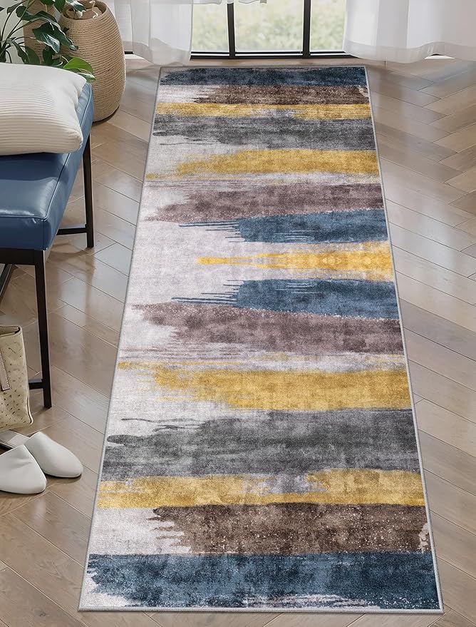 Ciicool 2x6 Washable Runner Rug, Modern Abstract Hallway Rugs Runner, Non-Slip by CIICOOLHomeDeco