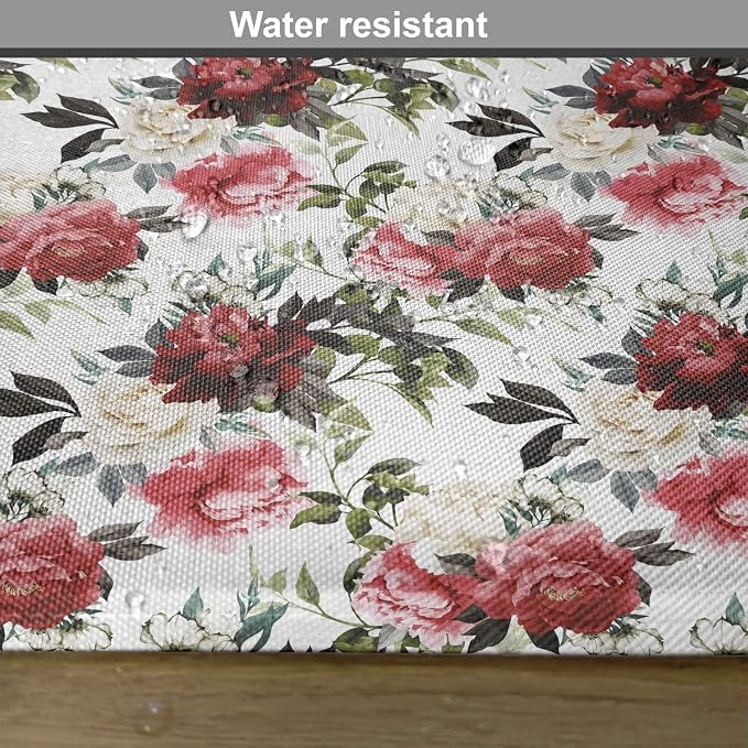 Ambesonne Shabby Flora Place Mats Set of 4, Country Style Floral Flower Roses - Image 6