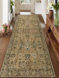 2x10 Hallway Runner Rug, Washable Non-Slip Vintage Floral Boho Runner Rug by Tangsoo