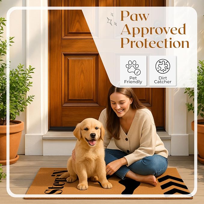 Coir Door Mats 17" X 30", Non-Slip Sturdy, PVC Backed Heavy Duty, Step-in - Image 2