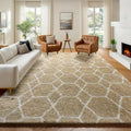 ONASAR Living Room Area Rug 6x9, Large Beige and White Geometric Floor Rugs by ONASAR