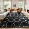 ONASAR 6x9 Area Rugs for Living Room Bedroom, Washable Large Fluffy Black and by ONASAR