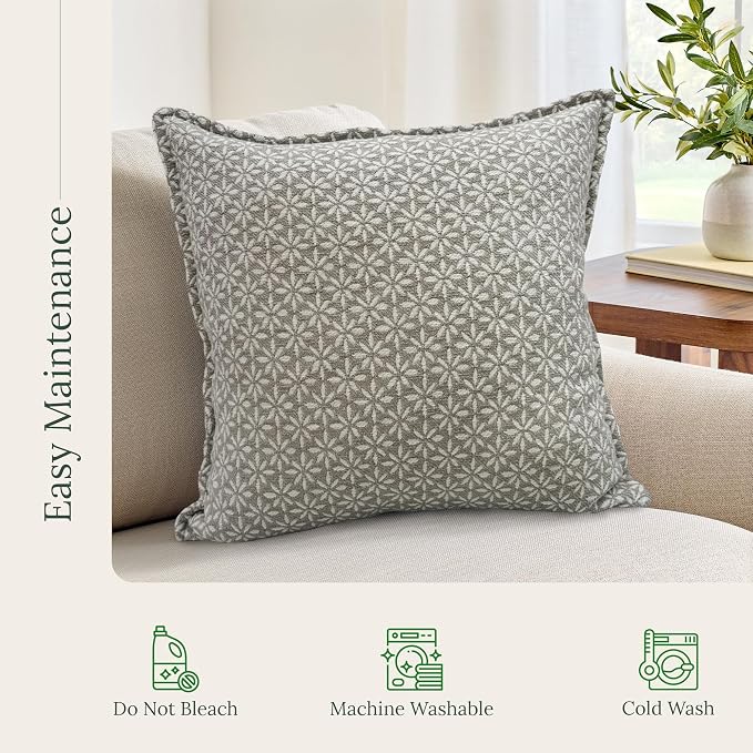 SanVia Tranquil Premium Cotton Throw Pillow Covers, 20 x 20 Inches, Luxurious - Image 7